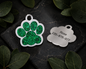 PawSpark Personalized Engraved Glitter Paw ID Tag