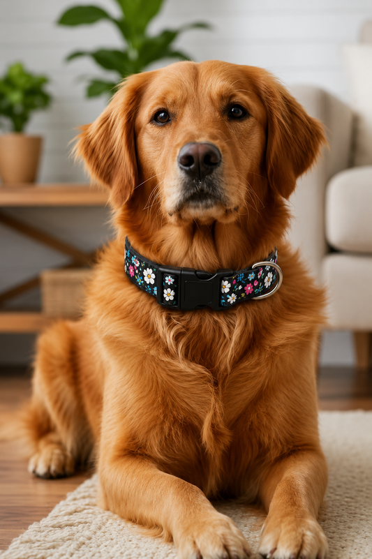 Midnight Bloom Dog Collar