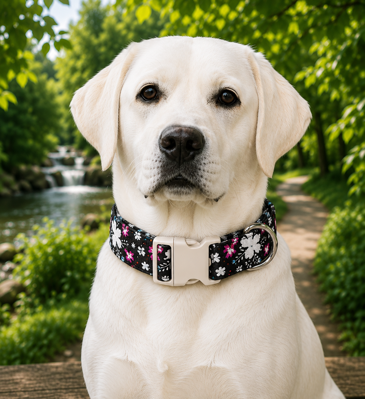 Midnight Bloom Dog Collar