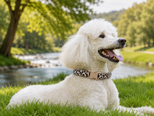 The Wild Luxe Collection – Silvery Leopard Print Dog Collar