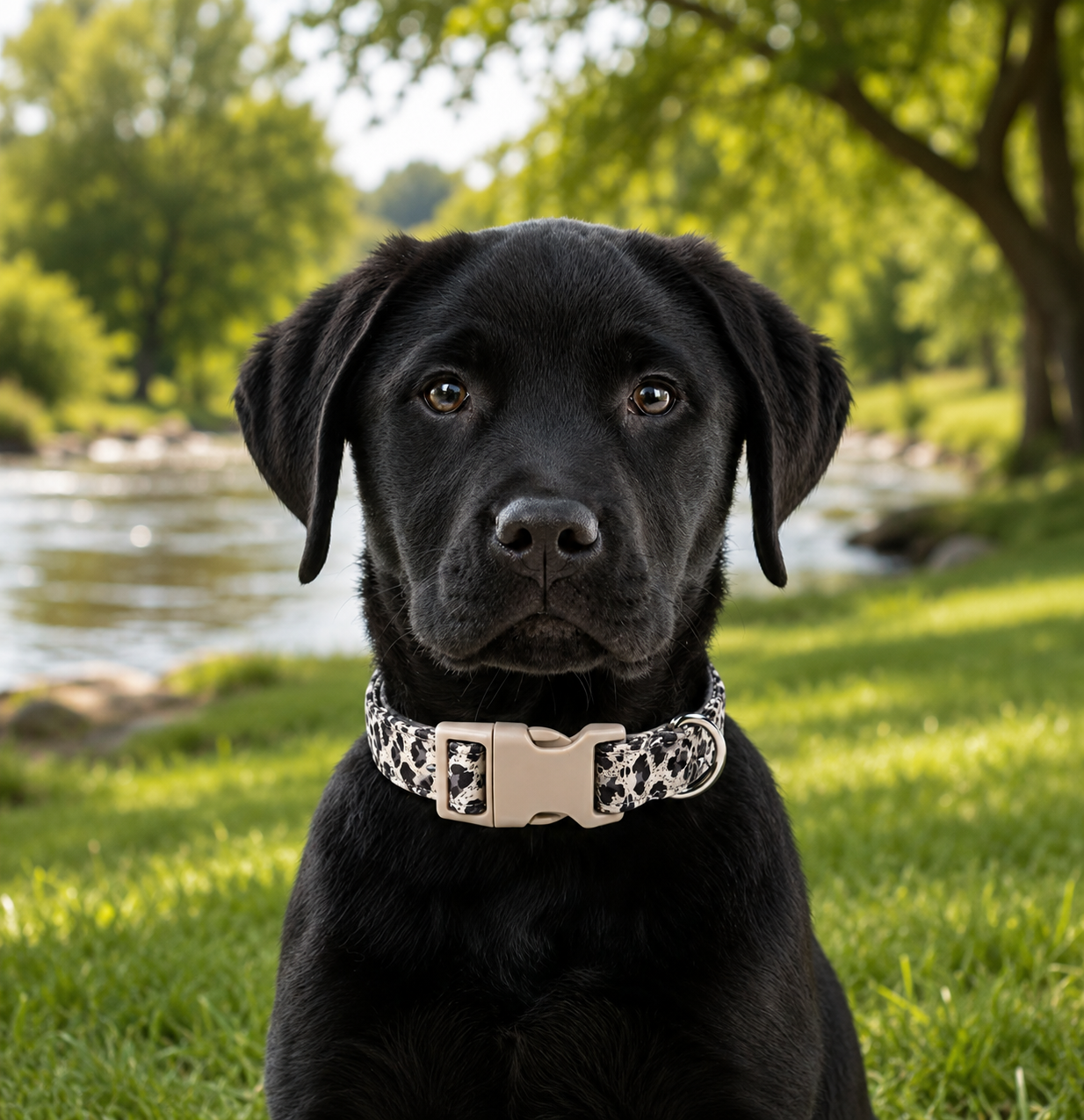 The Wild Luxe Collection – Silvery Leopard Print Dog Collar