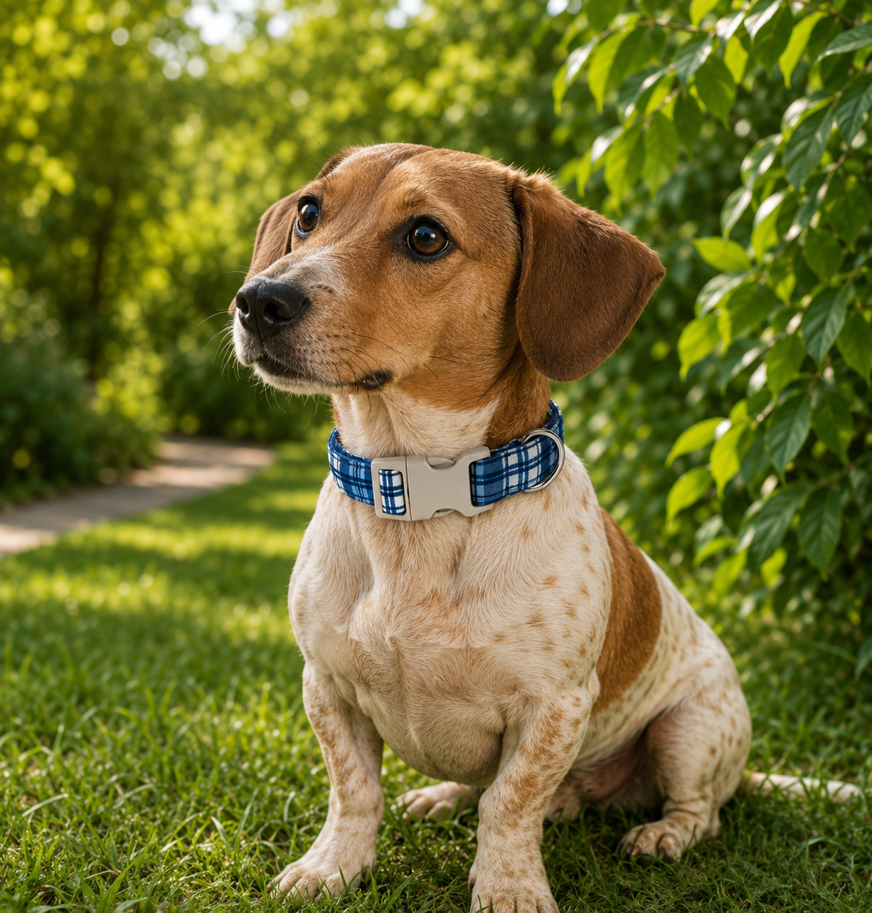 Bluebell Plaid Dog Collar