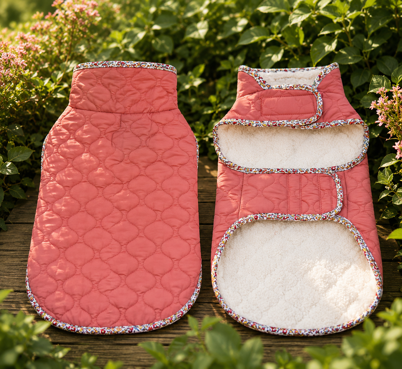 Padded Velcro Strap Jacket (with Floral Edging)