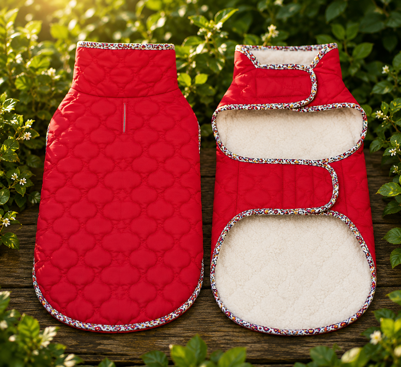 Padded Velcro Strap Jacket (with Floral Edging)