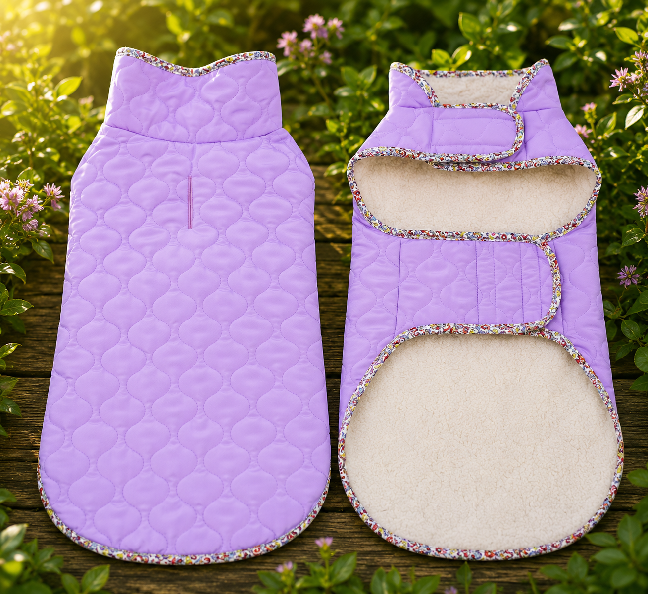 Padded Velcro Strap Jacket (with Floral Edging)