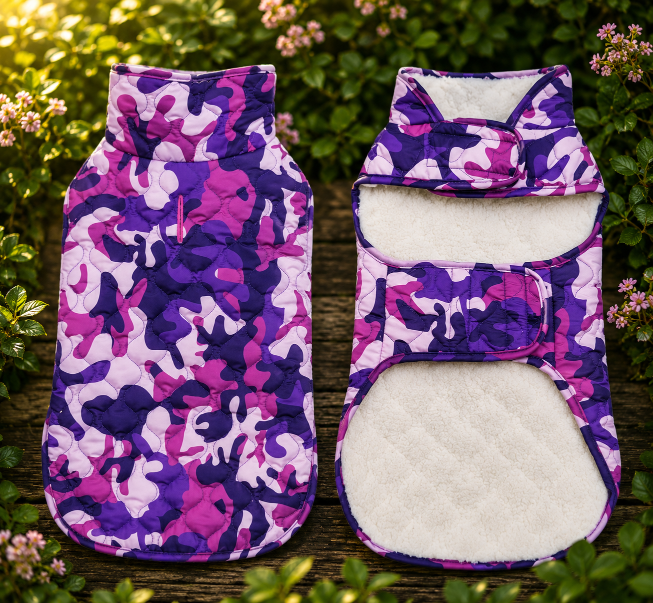 Padded Velcro Strap Jacket (with Floral Edging)