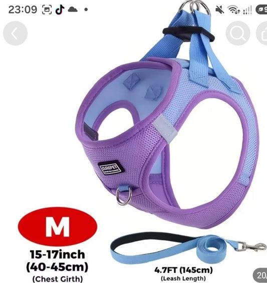Superpet Blue & Purple Step in Velcro Harness