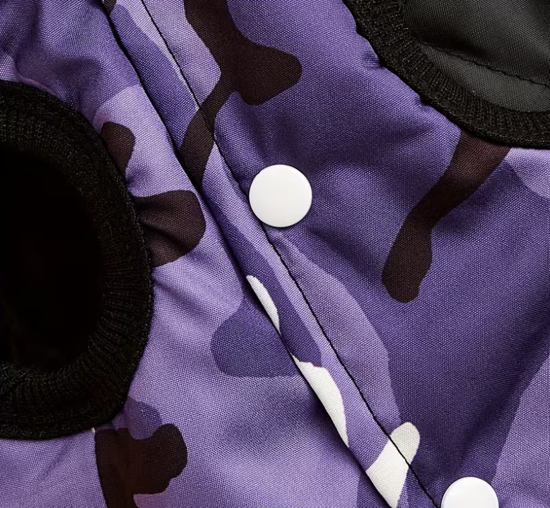 Camouflage purple hooded padded jacket