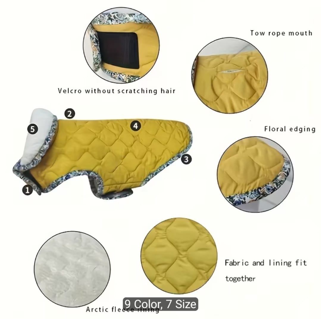 Padded Velcro Strap Jacket (with Floral Edging)